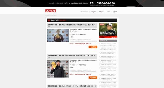 野球懸賞 「猛虎キャンプリポート」 阪神選手・コーチサイングッズプレゼント スカイA